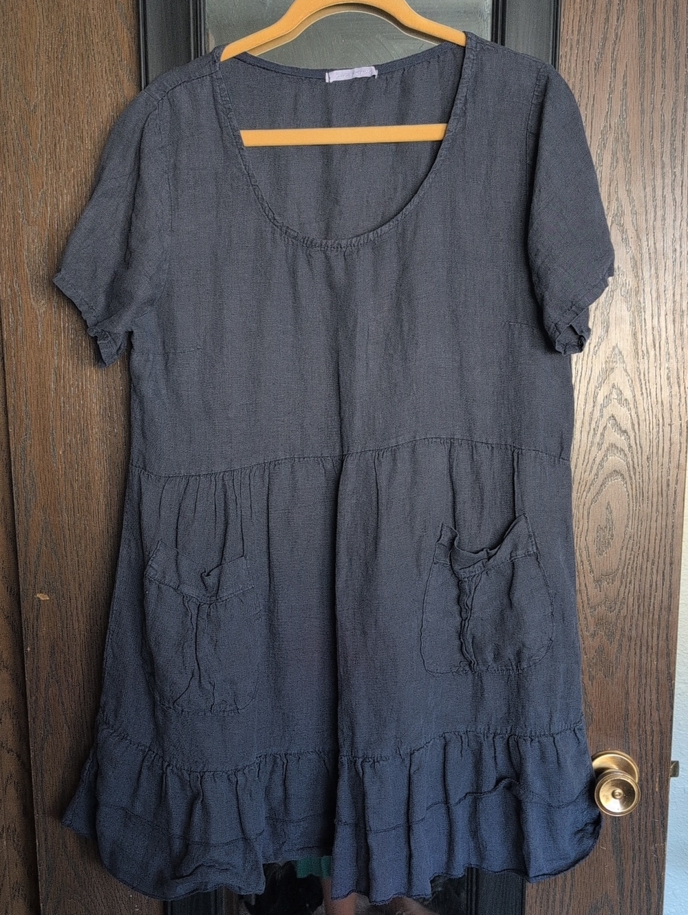 Women’s Navy Midi Ruffle Hem Dress